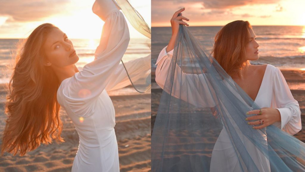 ფოტოგალერეა: ნანუკა გუდავაძე მზის ჩასვლის ფონზე პოზირებს